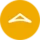 icône tente bedoin blanche sur fond orange